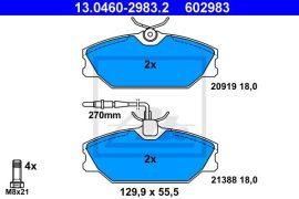 Renault Megane fékbetét garnitúra | ATE 13.0460-2983.2