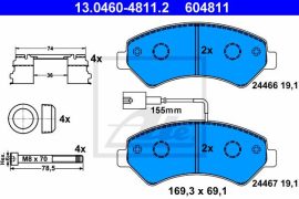 Fiat Ducato fékbetét garnitúra | ATE 13.0460-4811.2