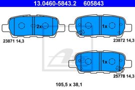 Nissan X-Trail fékbetét garnitúra | ATE 13.0460-5843.2