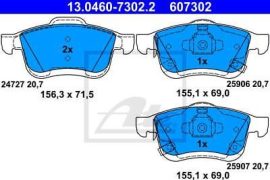 Ford S-Max fékbetét garnitúra | ATE 13.0460-7302.2